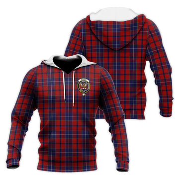 Wishart Dress Tartan Knitted Hoodie with Family Crest
