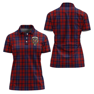 Wishart Tartan Polo Shirt with Family Crest For Women Women - Tartan Vibes Clothing
