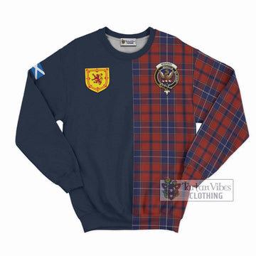 Wishart Tartan Sweatshirt Alba with Scottish Lion Royal Arm Half Style Unisex - Tartan Vibes Clothing