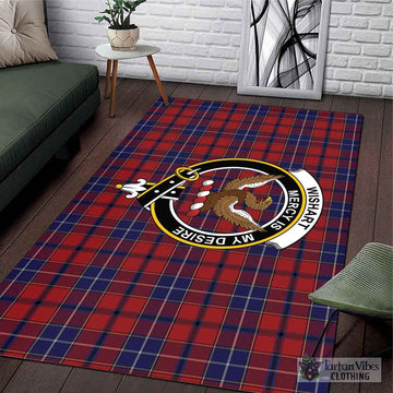 Wishart Tartan Area Rug with Family Crest