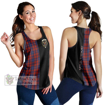 Wishart Tartan Women's Racerback Tanks with Family Crest and Half Of Me Style 4XL - Tartan Vibes Clothing
