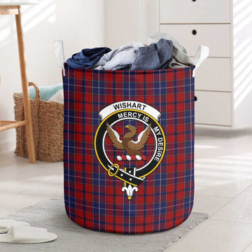 Wishart Tartan Laundry Basket with Family Crest