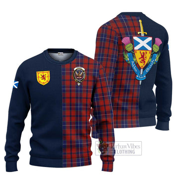 Wishart Tartan Ugly Sweater Alba with Scottish Lion Royal Arm Half Style Unisex - Tartan Vibes Clothing