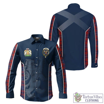 Wishart Dress Tartan Long Sleeve Button Up Shirt with Family Crest and Lion Rampant Vibes Sport Style