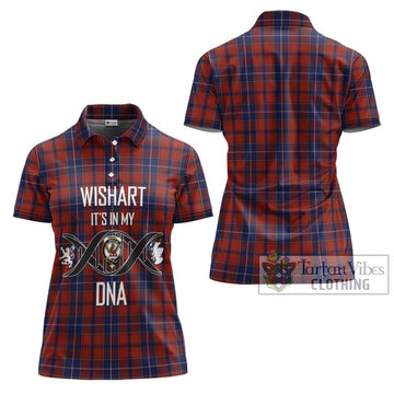 Wishart Tartan Women's Polo Shirt with Family Crest DNA In Me Style - Tartan Vibes Clothing