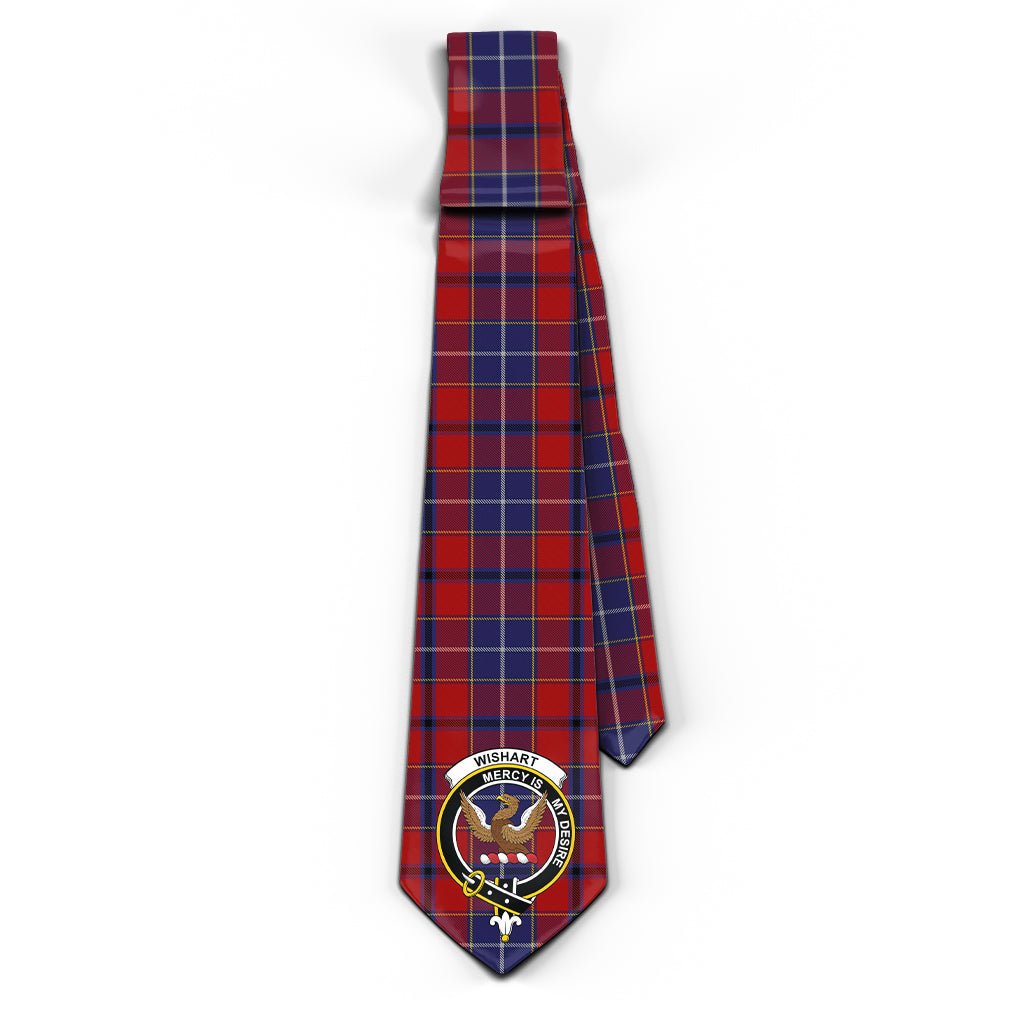Wishart Tartan Classic Necktie with Family Crest - Tartan Vibes Clothing
