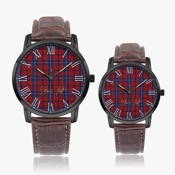 Wishart Tartan Personalized Your Text Leather Trap Quartz Watch