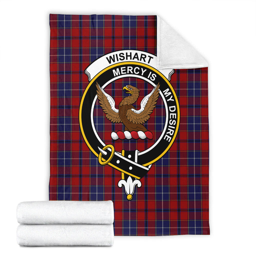 Wishart Tartan Blanket with Family Crest - Tartan Vibes Clothing