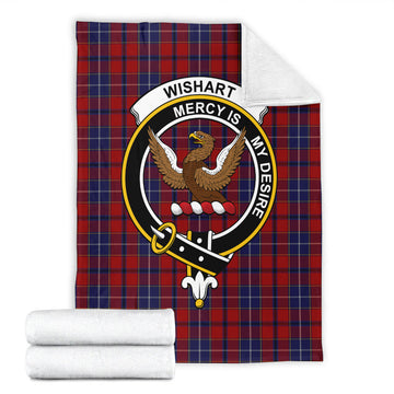 Wishart Tartan Blanket with Family Crest - Tartan Vibes Clothing