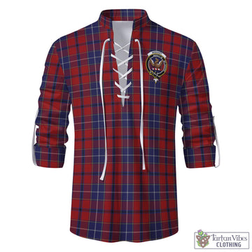 Wishart Tartan Men's Scottish Traditional Jacobite Ghillie Kilt Shirt with Family Crest - Tartan Vibes Clothing