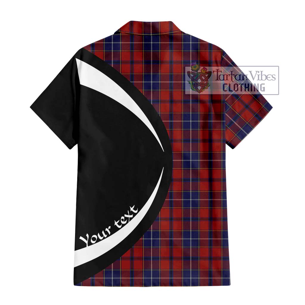 Wishart Tartan Hawaiian Shirt with Family Crest Circle Style - Tartan Vibes Clothing