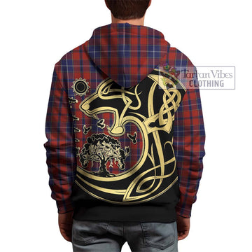 Wishart Tartan Hoodie with Family Crest Celtic Wolf Style - Tartan Vibes Clothing