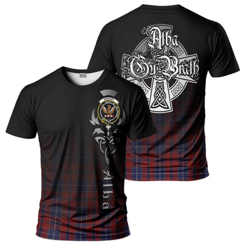 Wishart Tartan T-Shirt Featuring Alba Gu Brath Family Crest Celtic Inspired - Tartan Vibes Clothing