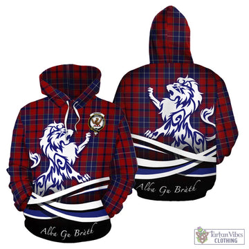 Wishart Dress Tartan Hoodie with Alba Gu Brath Regal Lion Emblem