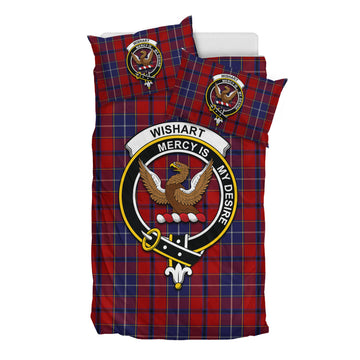 Wishart Tartan Bedding Set with Family Crest - Tartan Vibes Clothing