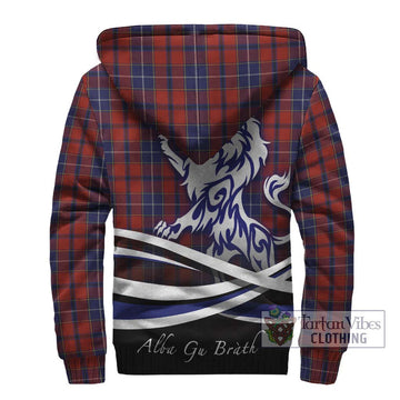 Wishart Tartan Sherpa Hoodie with Alba Gu Brath Regal Lion Emblem - Tartan Vibes Clothing