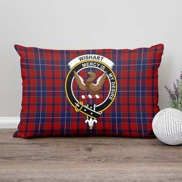Wishart Dress Tartan Pillow Cover with Family Crest Rectangle Pillow Cover - Tartanvibesclothing Shop