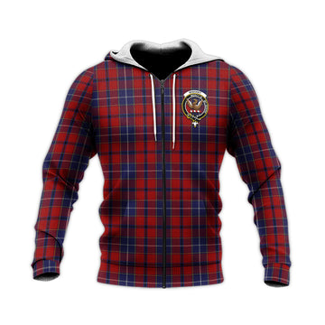 Wishart Dress Tartan Knitted Hoodie with Family Crest