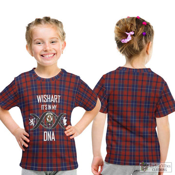 Wishart Tartan Kid T-Shirt with Family Crest DNA In Me Style - Tartan Vibes Clothing