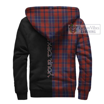 Wishart Tartan Sherpa Hoodie with Family Crest and Half Of Me Style - Tartan Vibes Clothing