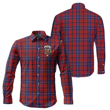 Wishart Dress Tartan Long Sleeve Button Up Shirt with Family Crest