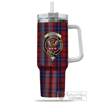 Wishart Dress Tartan and Family Crest Tumbler with Handle
