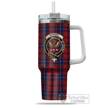 Wishart Tartan Tumbler with Handle with Family Crest - Tartan Vibes Clothing
