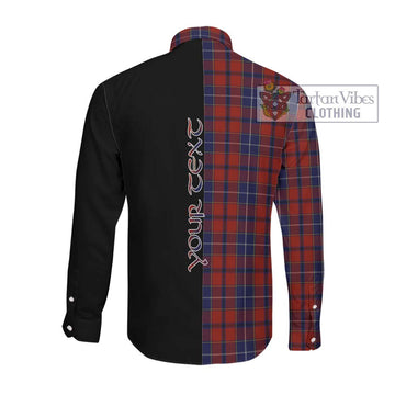 Wishart Tartan Long Sleeve Button Shirt with Family Crest and Half Of Me Style Men's Shirt - Tartanvibesclothing Shop