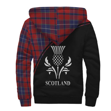 Wishart Tartan Sherpa Hoodie with Family Crest Curve Style - Tartan Vibes Clothing