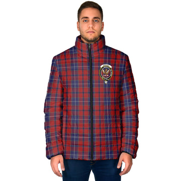 Wishart Tartan Padded Jacket with Family Crest - Tartan Vibes Clothing