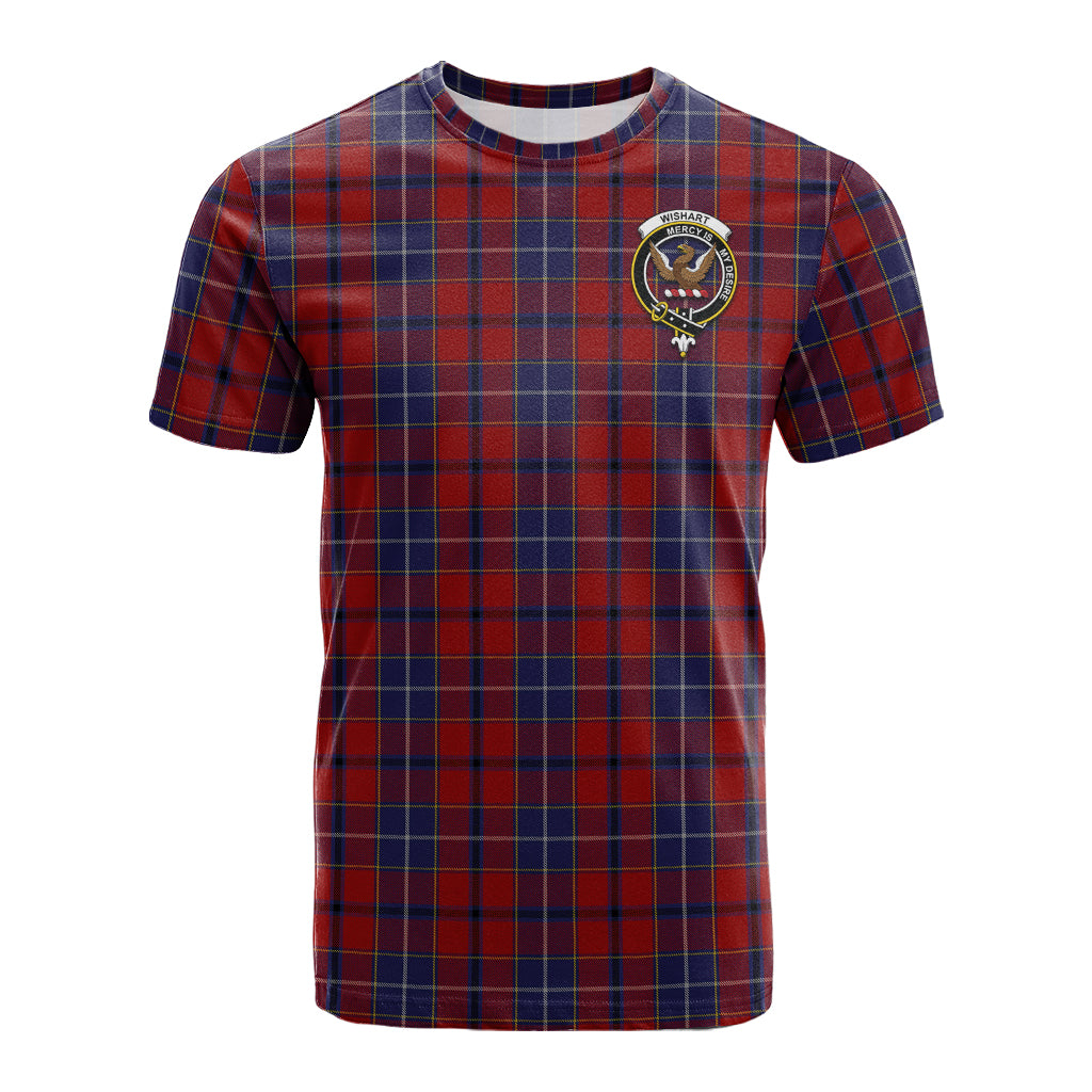 Wishart Tartan T-Shirt with Family Crest - Tartan Vibes Clothing