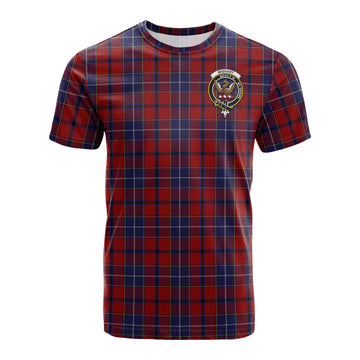 Wishart Tartan T-Shirt with Family Crest - Tartan Vibes Clothing