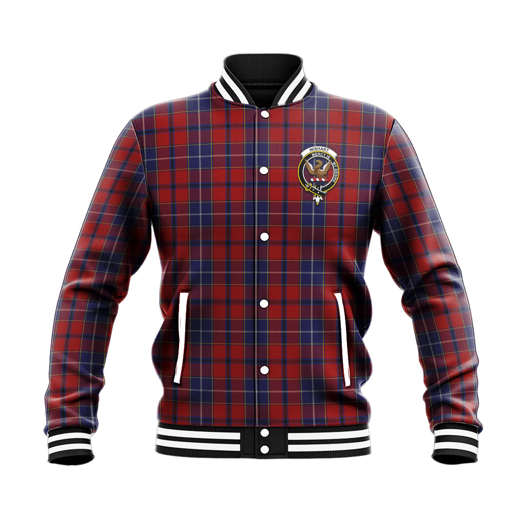 Wishart Tartan Baseball Jacket with Family Crest - Tartan Vibes Clothing
