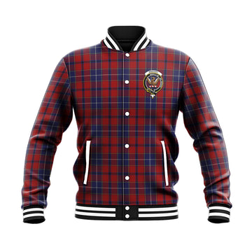 Wishart Tartan Baseball Jacket with Family Crest - Tartan Vibes Clothing