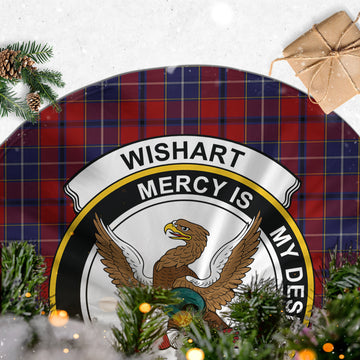 Wishart Tartan Christmas Tree Skirt with Family Crest - Tartan Vibes Clothing