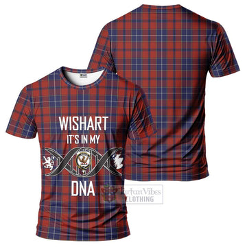 Wishart Tartan T-Shirt with Family Crest DNA In Me Style - Tartan Vibes Clothing