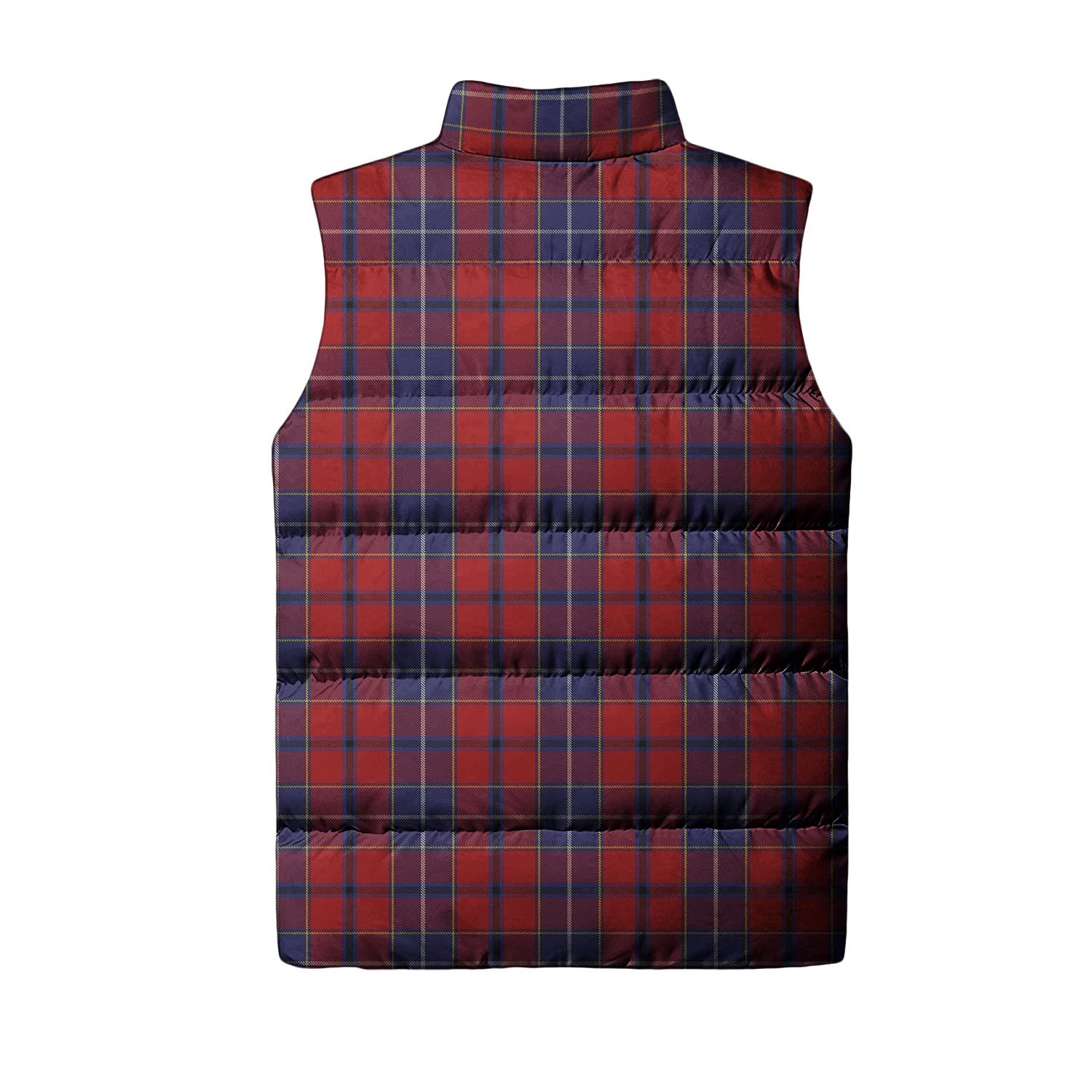 Wishart Tartan Sleeveless Puffer Jacket with Family Crest - Tartan Vibes Clothing
