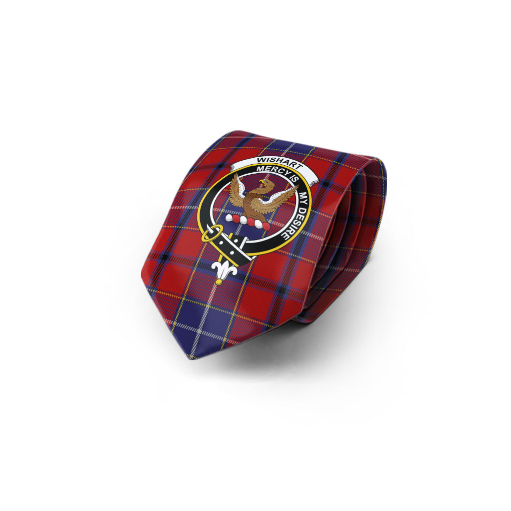 Wishart Tartan Classic Necktie with Family Crest - Tartan Vibes Clothing