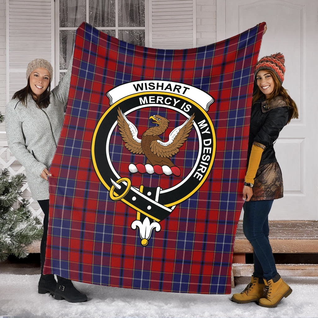 Wishart Tartan Blanket with Family Crest - Tartan Vibes Clothing