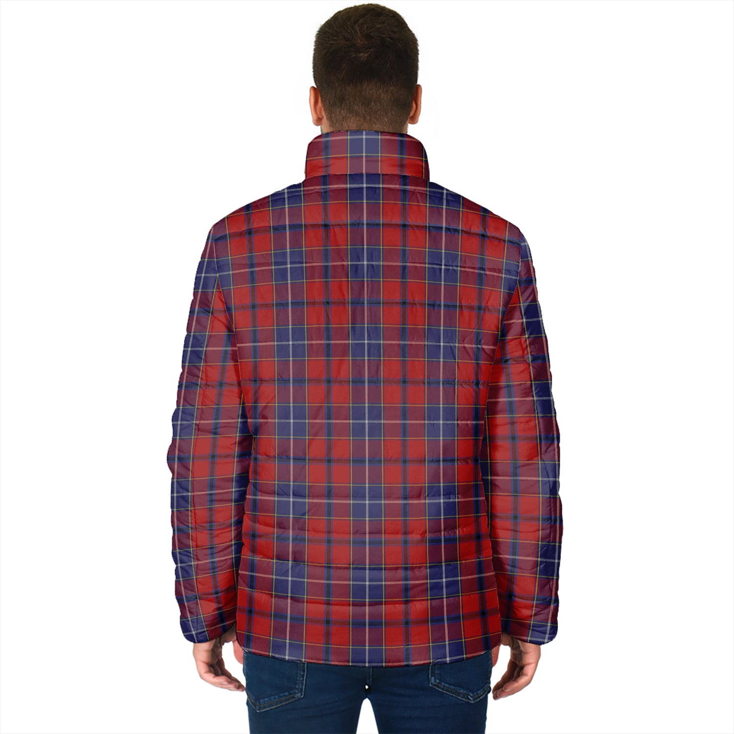 Wishart Tartan Padded Jacket with Family Crest - Tartan Vibes Clothing