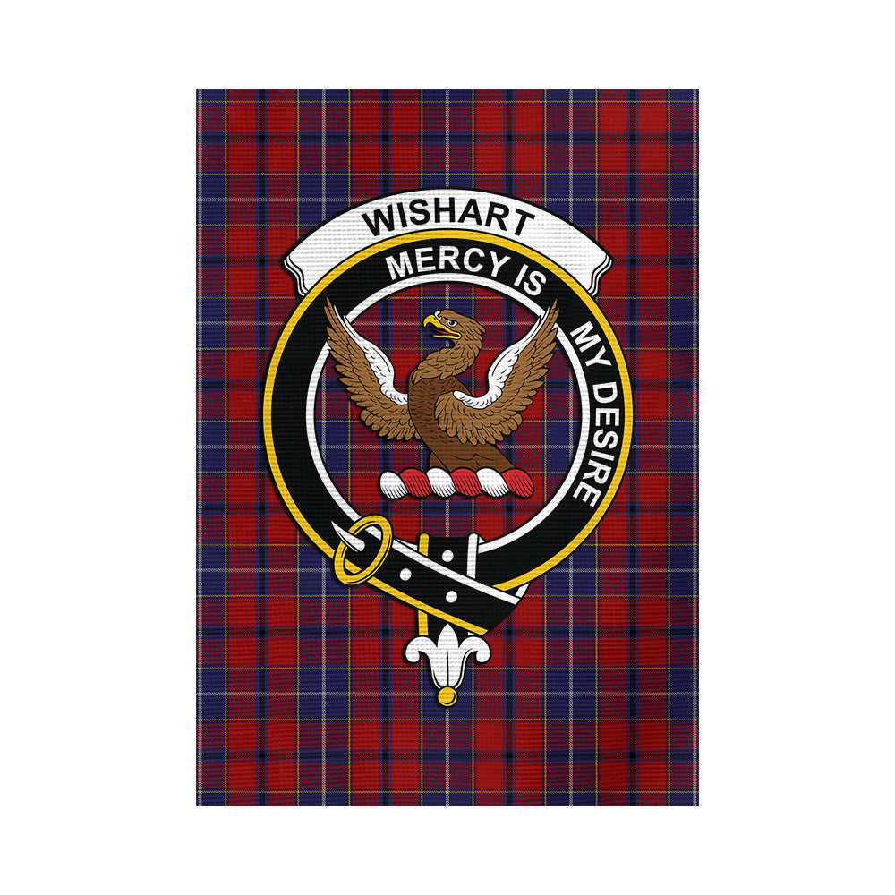 Wishart Tartan Flag with Family Crest - Tartan Vibes Clothing