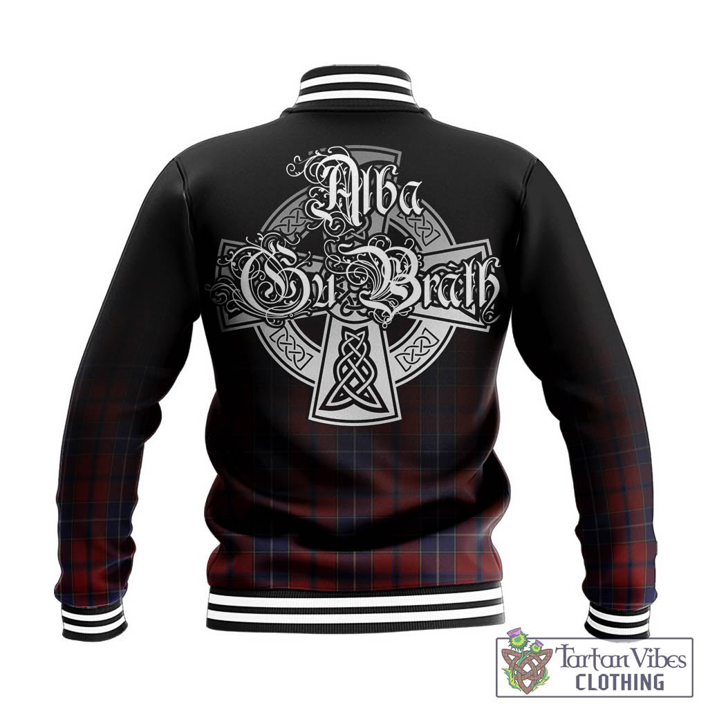 Wishart Tartan Baseball Jacket Featuring Alba Gu Brath Family Crest Celtic Inspired - Tartan Vibes Clothing