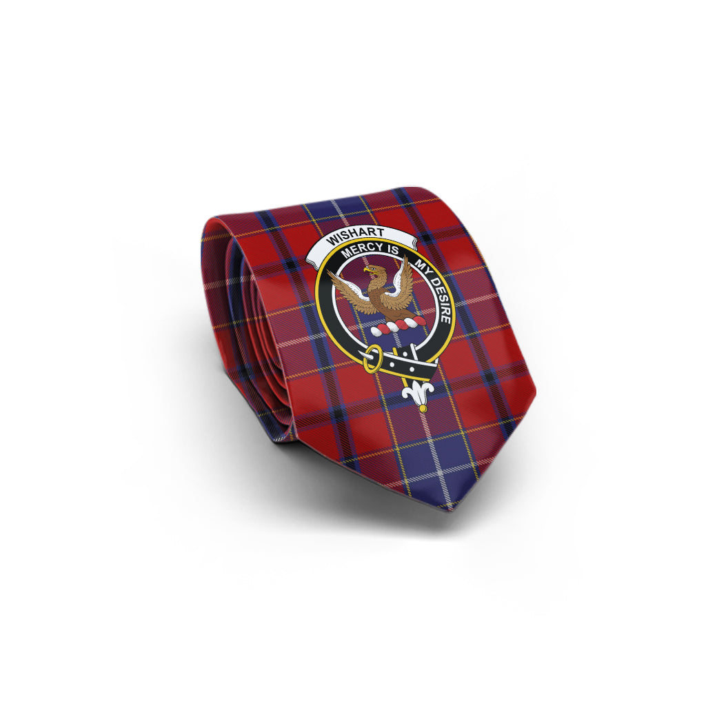 Wishart Tartan Classic Necktie with Family Crest - Tartan Vibes Clothing