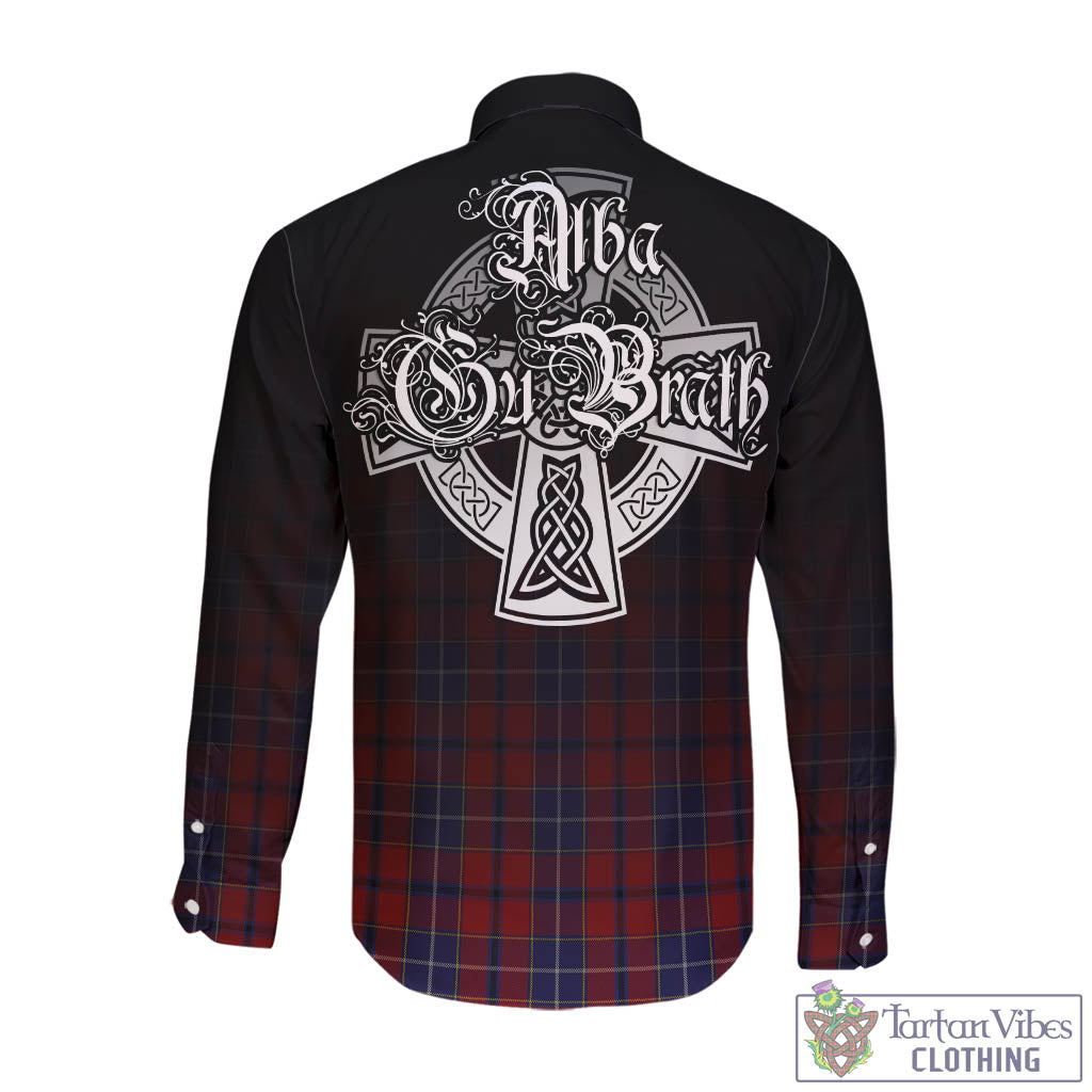 Tartan Vibes Clothing Wishart Dress Tartan Long Sleeve Button Up Featuring Alba Gu Brath Family Crest Celtic Inspired