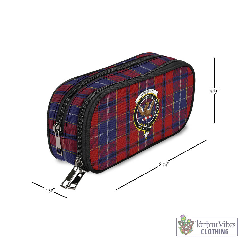 Wishart Tartan Pen and Pencil Case with Family Crest - Tartan Vibes Clothing