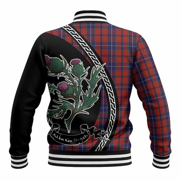 Wishart Family Crest Tartan Baseball Jacket Alba Thistle Inspired - Tartan Vibes Clothing