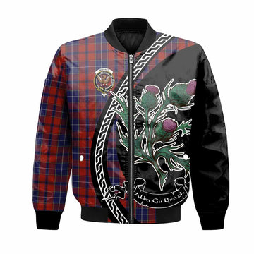 Wishart Family Crest Tartan Bomber Jacket Alba Thistle Inspired - Tartan Vibes Clothing