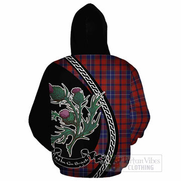 Wishart Family Crest Tartan Cotton Hoodie Alba Thistle Inspired - Tartan Vibes Clothing