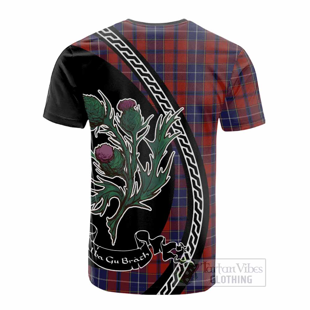 Wishart Family Crest Tartan Cotton T-shirt Alba Thistle Inspired - Tartan Vibes Clothing