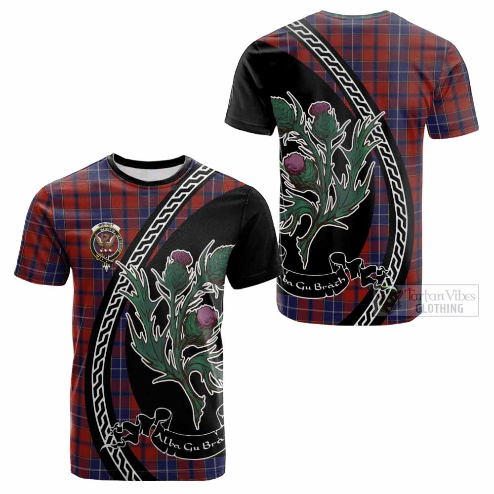 Wishart Family Crest Tartan Cotton T-shirt Alba Thistle Inspired - Tartan Vibes Clothing